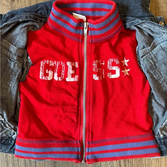 Vintage 2000s Y2K Guess Baby Denim Jean Jacket Baby Embroidered 12M - Picture 3 of 12